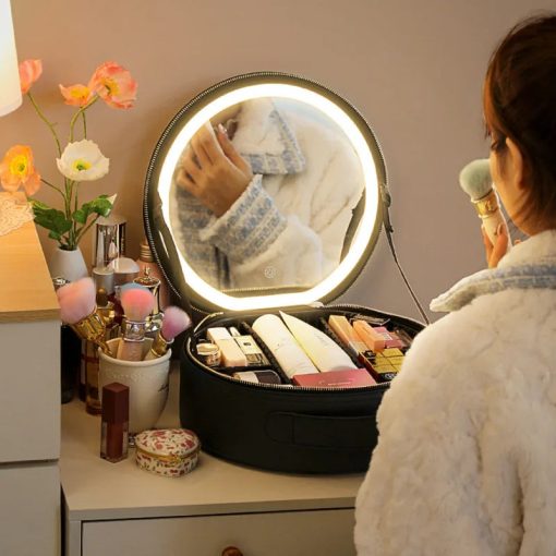 makeup case with mirror and lights 4